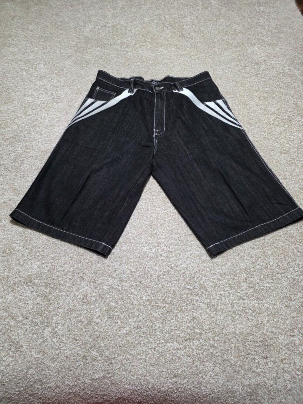 Vintage Y2K Ubug MEN’s Baggy Denim Shorts White Accent Size 38 × 15